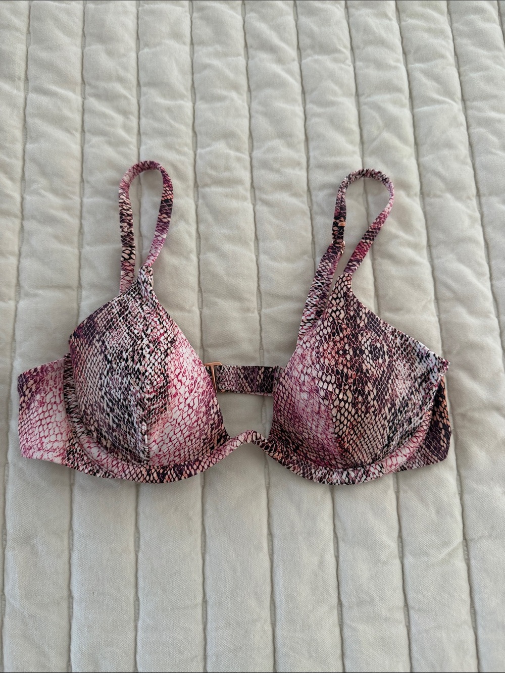 Shade & Shore Pink Snake-Print Underwire Bra